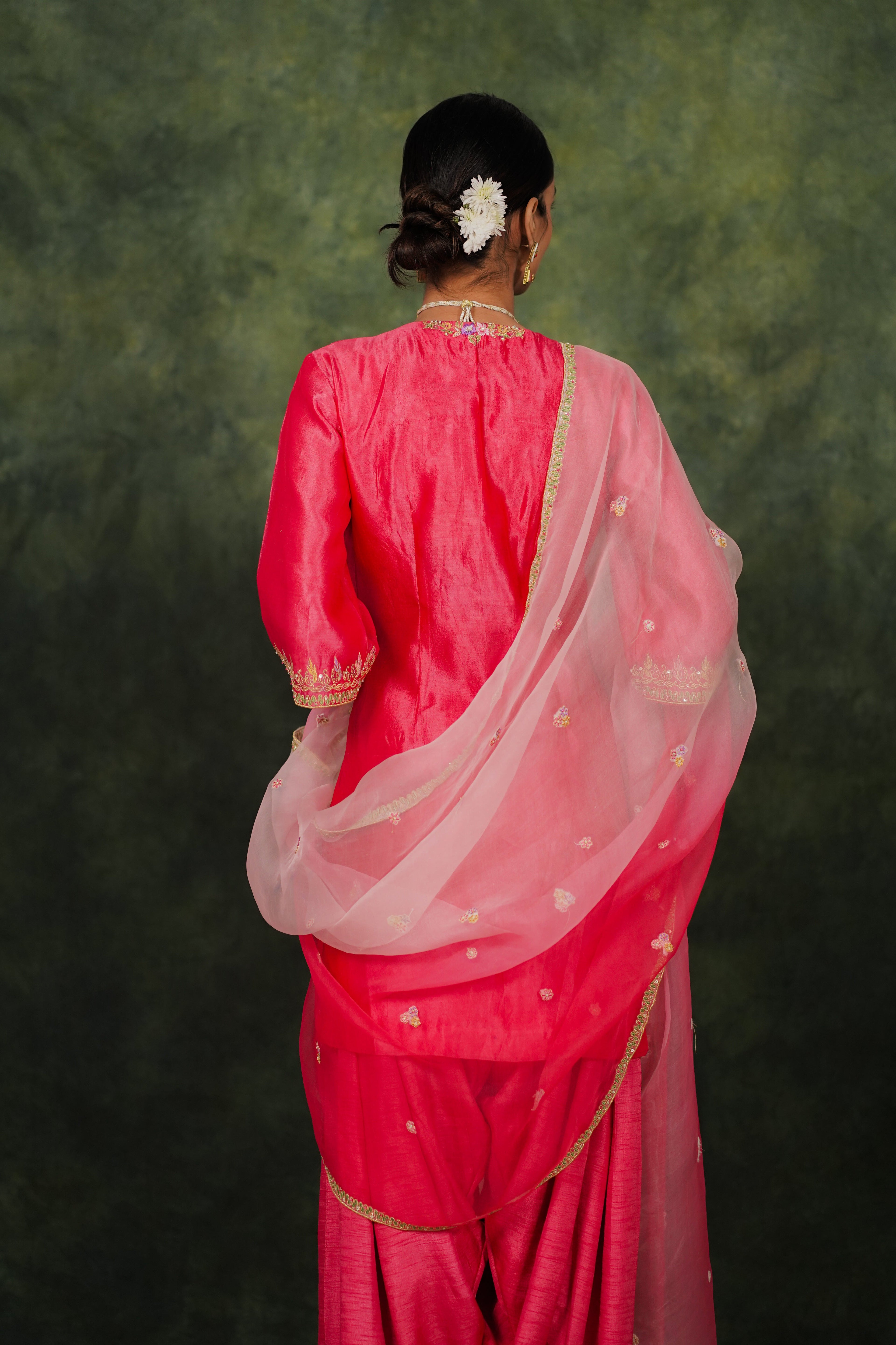 Nukta Winterberry Dupion Silk  Kurta Set