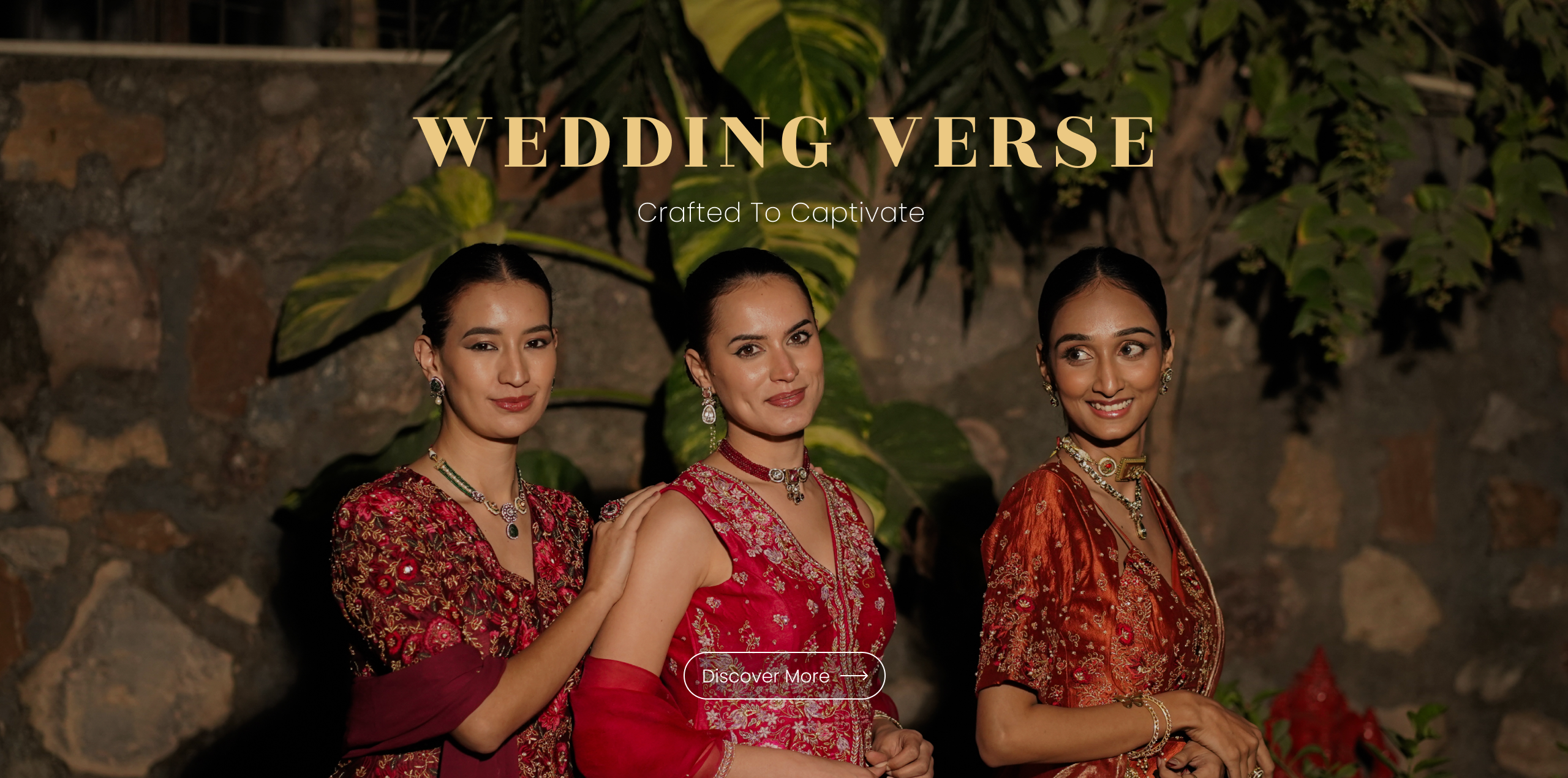 Three women in traditional attire with 'Wedding Verse' branding in the background.